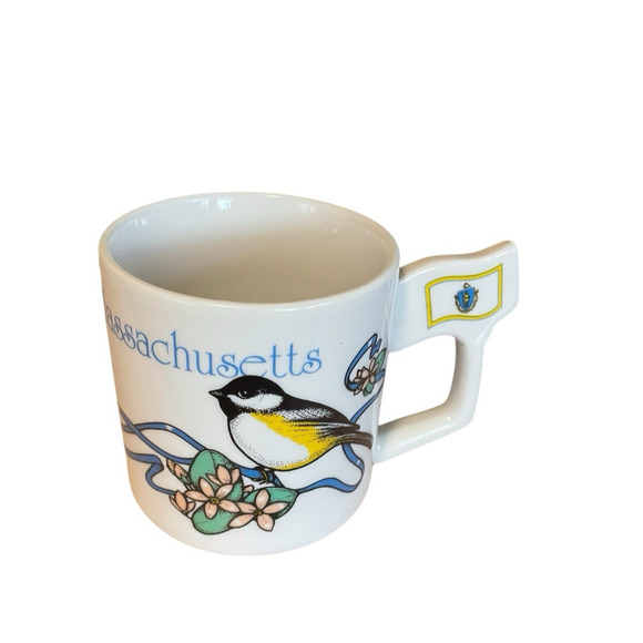 Massachusetts Coffee Tea Mug With State Seal And Black-Capped Chickadee Bird MA - Picture 10 of 10